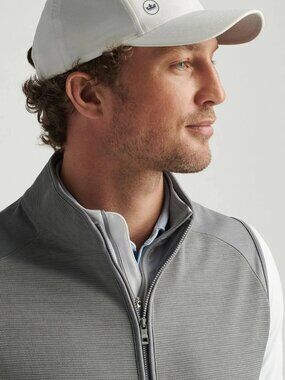 NWT!! Peter Millar Men's Oslo Grey Vista Hybrid Full-Zip Vest - L